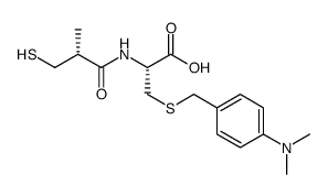 S-(4-dimethylamino)benzyl-N-[(2R)-3-mercapto-2-methylpropionyl]-L-cysteine结构式