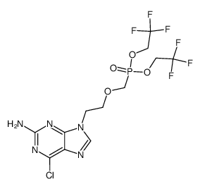 2-Amino-6-chloro-9-[2-(phosphonomethoxy)ethyl]purine bis(2,2,2-trifluoroethyl) ester结构式