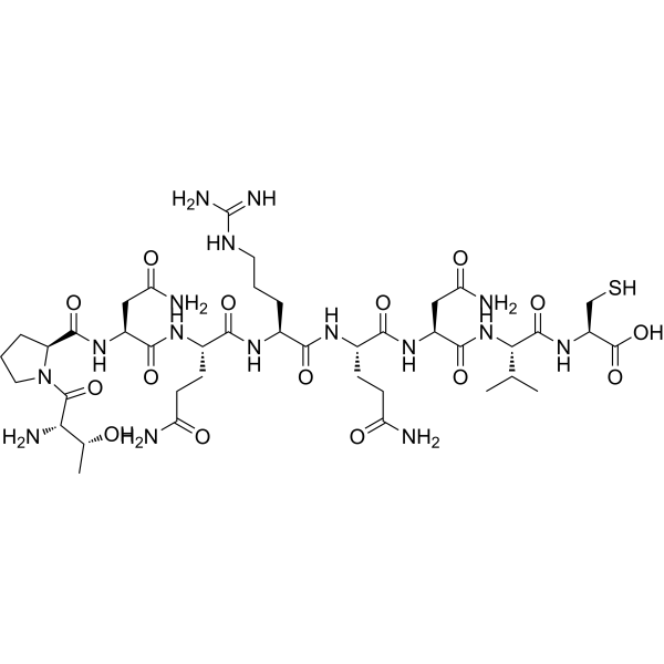 H-Thr-Pro-Asn-Gln-Arg-Gln-Asn-Val-Cys-OH trifluoroacetate salt Structure