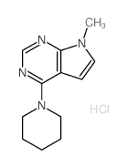 9-methyl-5-(1-piperidyl)-2,4,9-triazabicyclo[4.3.0]nona-2,4,7,10-tetraene结构式