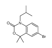 6-bromo-4,4-dimethyl-1-(2-methylpropyl)-3,1-benzoxazin-2-one结构式