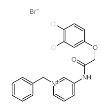 Pyridinium,3-[[2-(3,4-dichlorophenoxy)acetyl]amino]-1-(phenylmethyl)-, bromide (1:1) structure