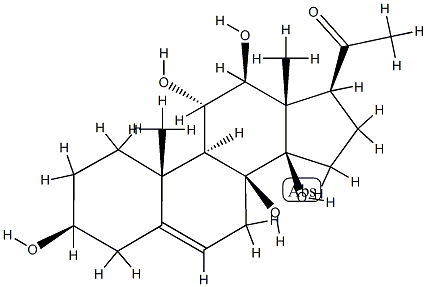 3β,8β,11α,12β,14β-Pentahydroxypregn-5-en-20-one结构式