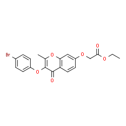 Ethyl {[3-(4-bromophenoxy)-2-methyl-4-oxo-4H-chromen-7-yl]oxy}acetate结构式