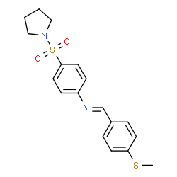 N-[4-(methylsulfanyl)benzylidene]-4-(1-pyrrolidinylsulfonyl)aniline结构式