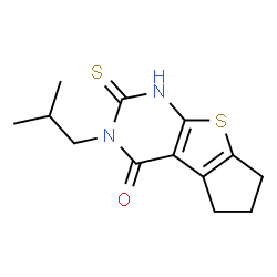 3-isobutyl-2-mercapto-3,5,6,7-tetrahydro-4H-cyclopenta[4,5]thieno[2,3-d]pyrimidin-4-one结构式