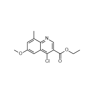 4-氯-6-甲氧基-8-甲基喹啉-3-甲酸乙酯结构式
