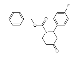 benzyl 2-(4-fluorophenyl)-4-oxopiperidine-1-carboxylate结构式