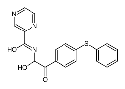 N-[1-hydroxy-2-oxo-2-(4-phenylsulfanylphenyl)ethyl]pyrazine-2-carboxamide结构式