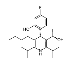 (AlphaR,4S)-(9CI)-5-丁基-4-(4-氟-2-羟基苯基)-Alpha-甲基-2,6-双(1-甲基乙基)-3-吡啶甲醇结构式