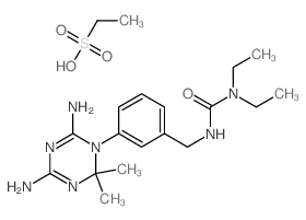 3-[[3-(4,6-diamino-2,2-dimethyl-1,3,5-triazin-1-yl)phenyl]methyl]-1,1-diethyl-urea; ethanesulfonic acid Structure