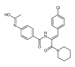 4-acetamido-N-[(E)-1-(4-chlorophenyl)-3-oxo-3-piperidin-1-ylprop-1-en-2-yl]benzamide Structure