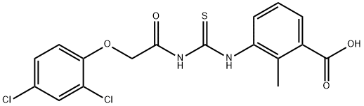 3-[[[[(2,4-dichlorophenoxy)acetyl]amino]thioxomethyl]amino]-2-methyl-benzoic acid structure