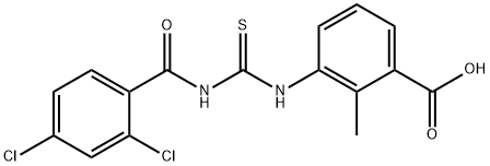 3-[[[(2,4-dichlorobenzoyl)amino]thioxomethyl]amino]-2-methyl-benzoic acid Structure