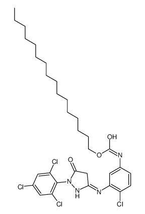 hexadecyl [4-chloro-3-[[4,5-dihydro-5-oxo-1-(2,4,6-trichlorophenyl)-1H-pyrazol-3-yl]amino]phenyl]carbamate结构式