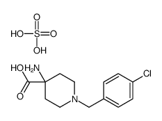 4-amino-1-[(4-chlorophenyl)methyl]piperidine-4-carboxylic acid,sulfuric acid结构式