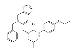N-benzyl-2-[(4-ethoxyphenyl)carbamoyl-(2-methylpropyl)amino]-N-(thiophen-2-ylmethyl)acetamide结构式