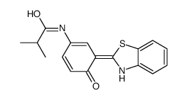 N-[(3Z)-3-(3H-1,3-benzothiazol-2-ylidene)-4-oxocyclohexa-1,5-dien-1-yl]-2-methylpropanamide结构式