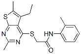 Acetamide, 2-[(5-ethyl-2,6-dimethylthieno[2,3-d]pyrimidin-4-yl)thio]-N-(2-methylphenyl)- (9CI) structure