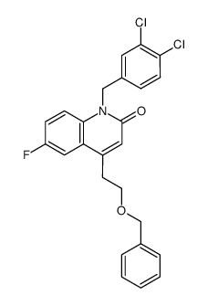 4-(2-benzyloxyethyl)-6-fluoro-1-(3,4-dichlorobenzyl)-1,2-dihydro-2-oxoquinoline Structure