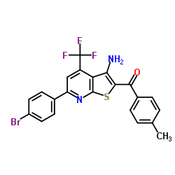 [3-Amino-6-(4-bromophenyl)-4-(trifluoromethyl)thieno[2,3-b]pyridin-2-yl](4-methylphenyl)methanone结构式