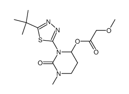 tetrahydro-1-(5-t-butyl-1,3,4-thiadiazol- 2-yl)-3-methyl-6-methoxyacetyloxy-2(1H)-pyrimidinone结构式