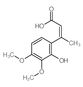 (E)-3-(2-hydroxy-3,4-dimethoxy-phenyl)but-2-enoic acid结构式