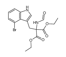 diethyl 2-((4-bromo-1H-indol-3-yl)methyl)-2-formamidomalonate Structure