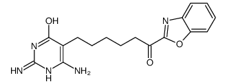 2,6-diamino-5-[6-(1,3-benzoxazol-2-yl)-6-oxohexyl]-1H-pyrimidin-4-one结构式