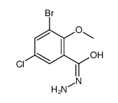 3-bromo-5-chloro-2-methoxybenzohydrazide结构式