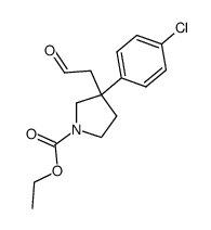 3-(4-chlorophenyl)-3-(2-oxoethyl)pyrrolidine-1-carboxylic acid ethyl ester结构式