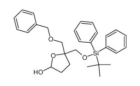 5-[(2,2-dimethyl-1,1-diphenyl-1-silapropoxy)methyl]-5-[(phenylmethoxy)methyl]-oxolan-2-ol Structure
