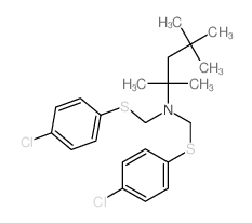 N,N-bis[(4-chlorophenyl)sulfanylmethyl]-2,4,4-trimethyl-pentan-2-amine structure