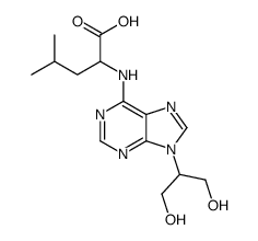 2-[[9-(1,3-dihydroxypropan-2-yl)purin-6-yl]amino]-4-methylpentanoic acid Structure