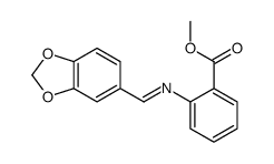 2-[[(1,3-Benzodioxol-5-yl)methylene]amino]benzoic acid methyl ester structure