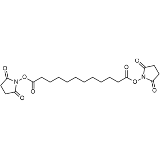 Bis(2,5-dioxopyrrolidin-1-yl) dodecanedioate structure