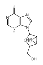 9-[3,4-dihydroxy-5-(hydroxymethyl)oxolan-2-yl]-3H-purine-6-thione结构式