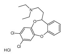 2-(2,3-dichloro-6H-benzo[b][1,4]benzodioxepin-6-yl)-N,N-diethylethanamine,hydrochloride Structure