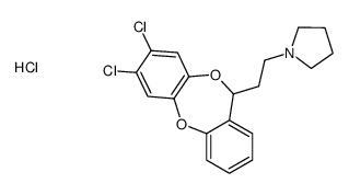 1-[2-(2,3-dichloro-6H-benzo[b][1,4]benzodioxepin-6-yl)ethyl]pyrrolidine,hydrochloride Structure