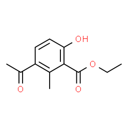 Benzoic acid, 3-acetyl-6-hydroxy-2-methyl-, ethyl ester (9CI) structure