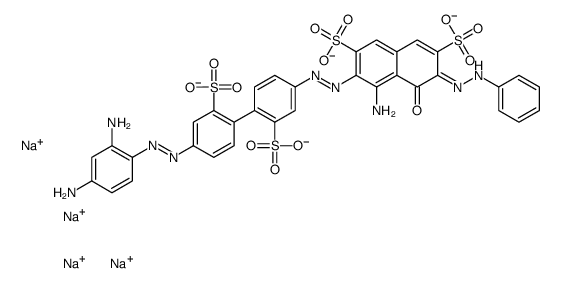 4-amino-3-[[4'-[(2,4-diaminophenyl)azo]-2,2'-disulpho[1,1'-biphenyl]-4-yl]azo]-5-hydroxy-6-(phenylazo)naphthalene-2,7-disulphonic acid, sodium salt结构式