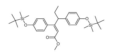 methyl 3,4-bis(4-t-butyldimethylsilyloxyphenyl)-2(Z)-hexenoate结构式