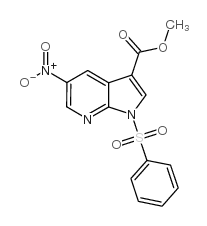 METHYL 5-NITRO-1-(PHENYLSULFONYL)-1H-PYRROLO[2,3-B]PYRIDINE-3-CARBOXYLATE picture