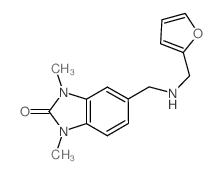 5-([(FURAN-2-YLMETHYL)-AMINO]-METHYL)-1,3-DIMETHYL-1,3-DIHYDRO-BENZOIMIDAZOL-2-ONE结构式