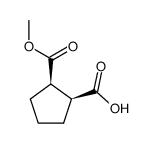 (1S,2R)-cis-2-methoxycarbonyl-cyclopentane-1-carboxylic acid结构式