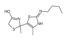 2-[2-(butylamino)-4-methyl-1,3-thiazol-5-yl]-2-methyl-1,3-thiazolidin-4-one结构式