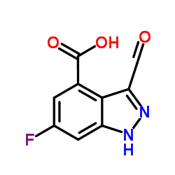 6-Fluoro-3-formyl-1H-indazole-4-carboxylic acid结构式