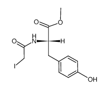 (S)-3-(4-Hydroxy-phenyl)-2-(2-iodo-acetylamino)-propionic acid methyl ester Structure