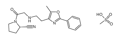 (S)-1-{[2-(5-methyl-2-phenyl-oxazol-4-yl)-ethylamino]-acetyl}-pyrrolidine-2-carbonitrile mesylate结构式