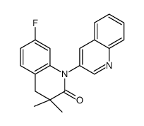 7-fluoro-3,3-dimethyl-1-quinolin-3-yl-4H-quinolin-2-one结构式